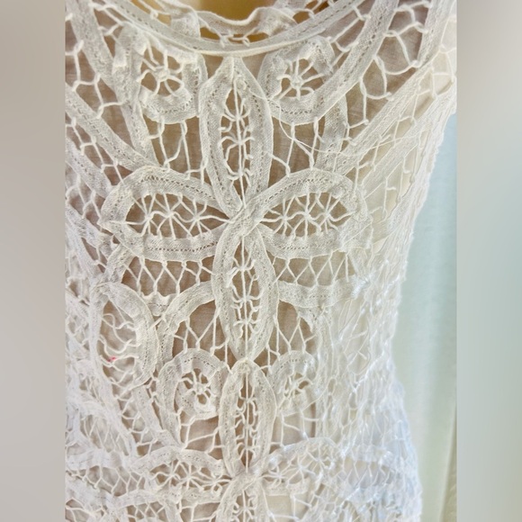 INC women’s dress size 2  white, layered dress with crochet on the top layer. - Picture 16 of 16